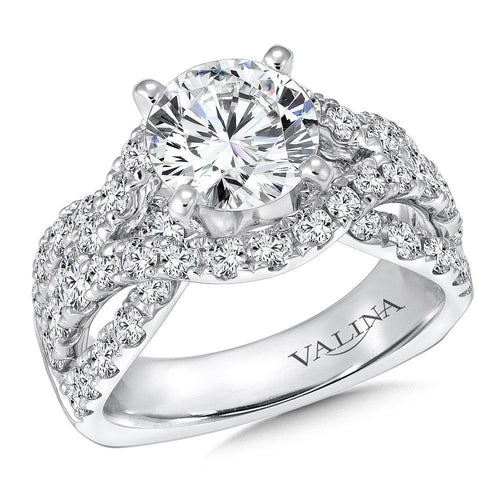 Diamond Engagement Ring with Side Stones R9303W