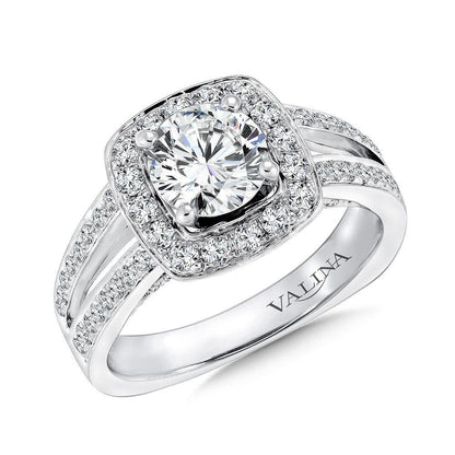 Valina Cushion Shape Halo Engagement Ring R9309W