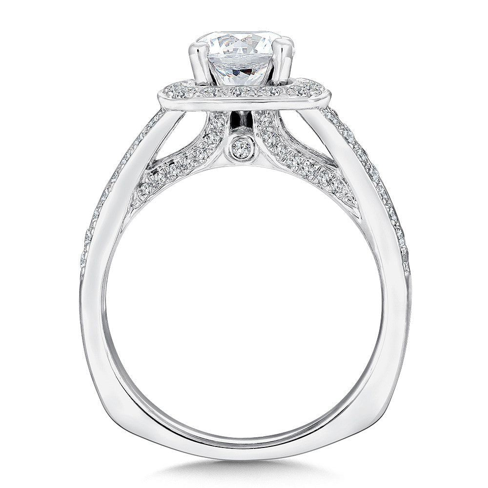 Valina Cushion Shape Halo Engagement Ring R9309W