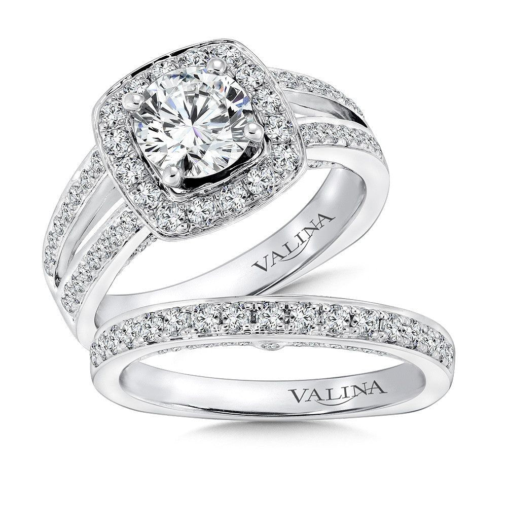 Valina Cushion Shape Halo Engagement Ring R9309W
