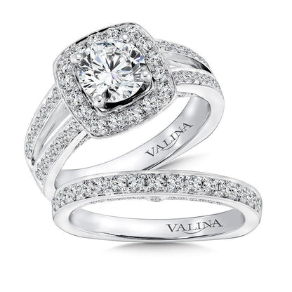 Valina Cushion Shape Halo Engagement Ring R9309W
