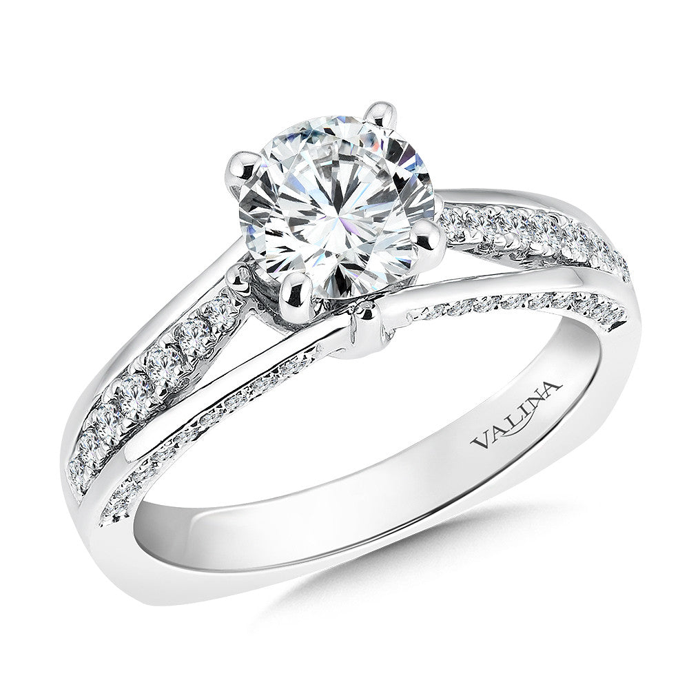 SPLIT SHANK DIAMOND ENGAGEMENT RING R9322W