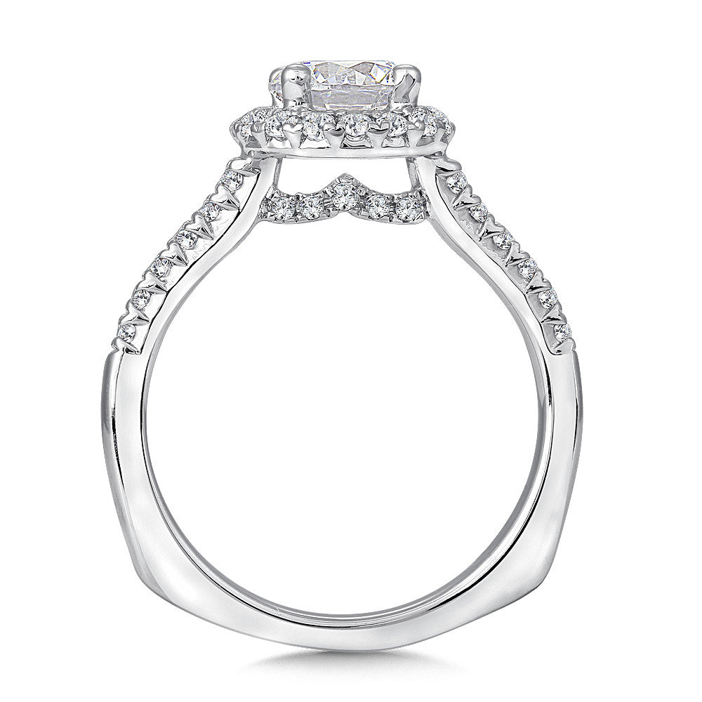 Valina Round Halo Diamond Engagement Ring R9323W