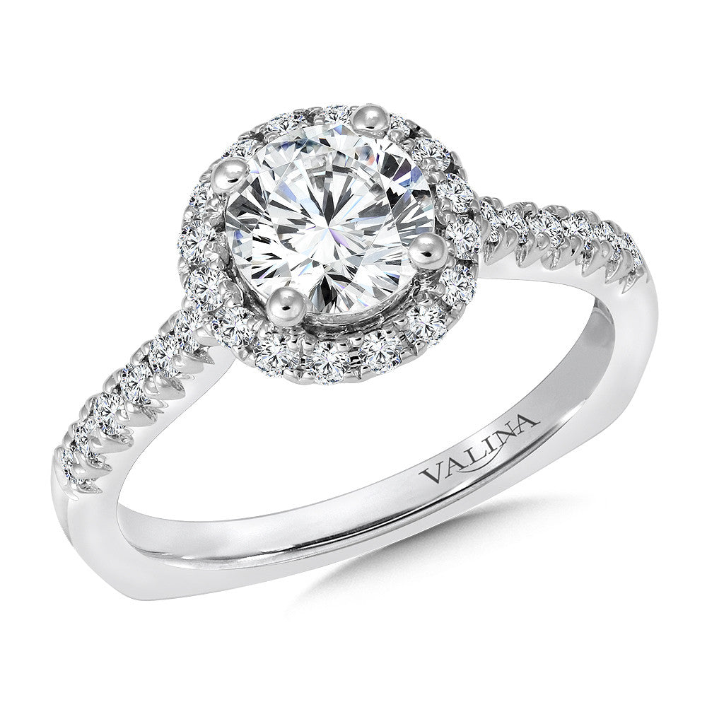 Valina Round Halo Diamond Engagement Ring R9323W