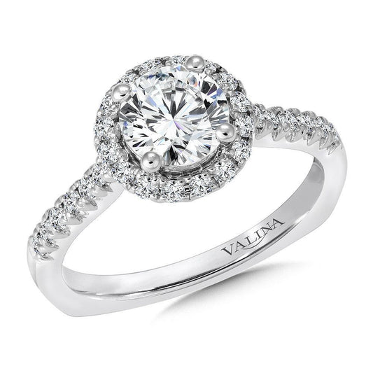 Valina Round Halo Diamond Engagement Ring R9323W