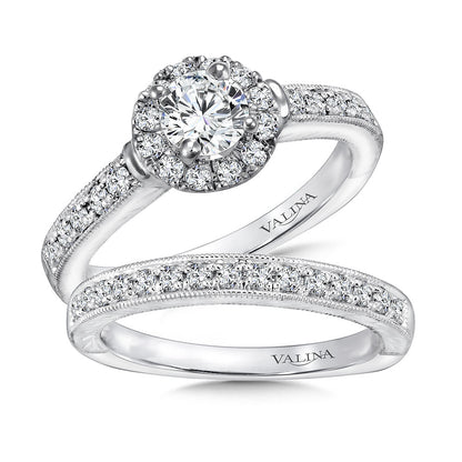 Valina Round Halo Diamond Engagement Ring R9388W