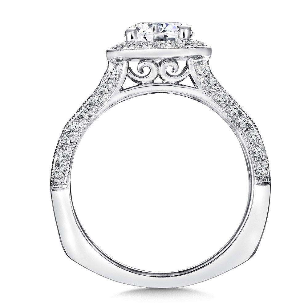 Valina Cushion Shape Halo Diamond Engagement Ring R9429W