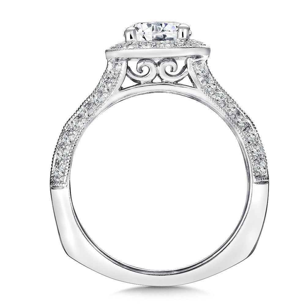 Valina Cushion Shape Halo Diamond Engagement Ring R9429W