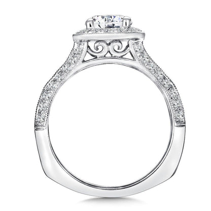 Valina Cushion Shape Halo Diamond Engagement Ring R9429W
