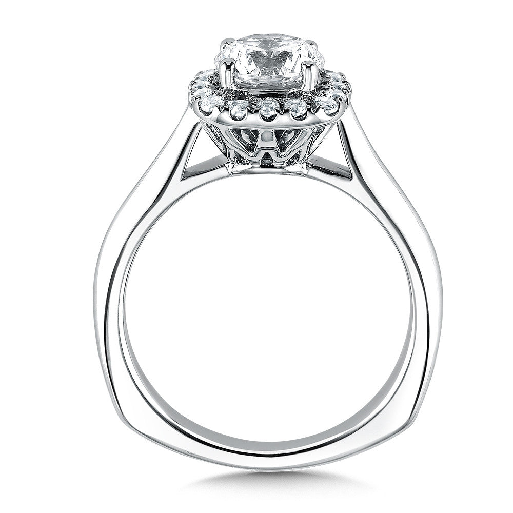 CUSHION SHAPE HALO DIAMOND ENGAGEMENT RING R9454W