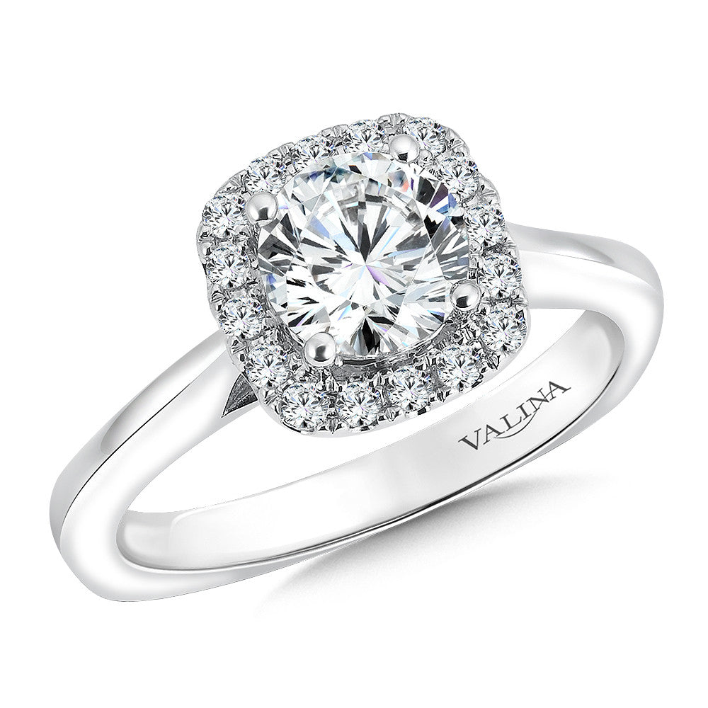 CUSHION SHAPE HALO DIAMOND ENGAGEMENT RING R9454W