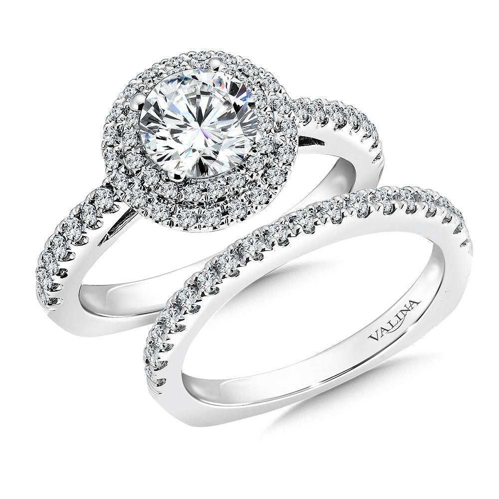 DOUBLE HALO DIAMOND ENGAGEMENT RING R9468W