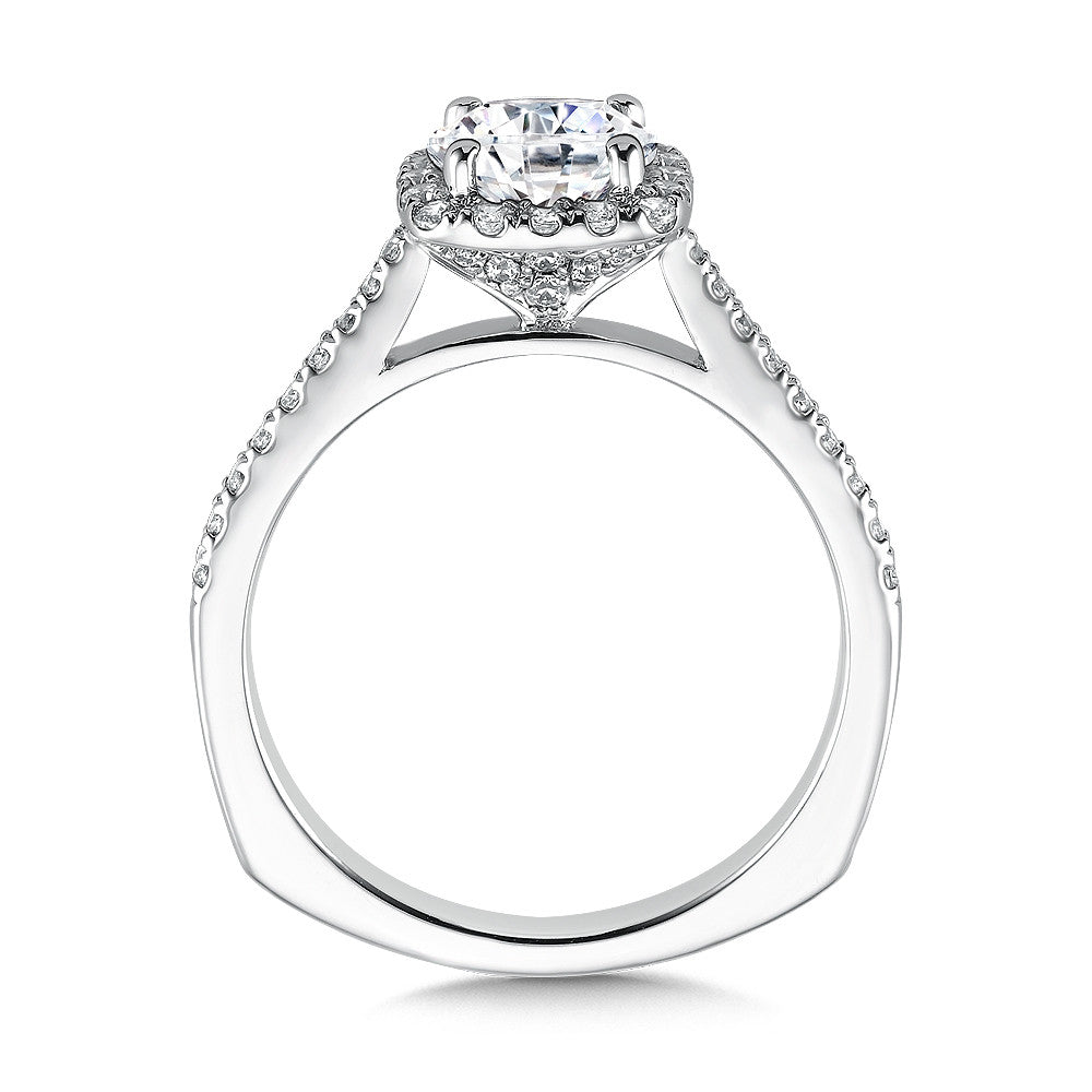 Valina Cushion Shape Halo Diamond Engagement Ring R9542W