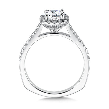 Valina Cushion Shape Halo Diamond Engagement Ring R9542W