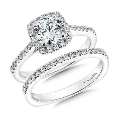 Valina Cushion Shape Halo Diamond Engagement Ring R9542W