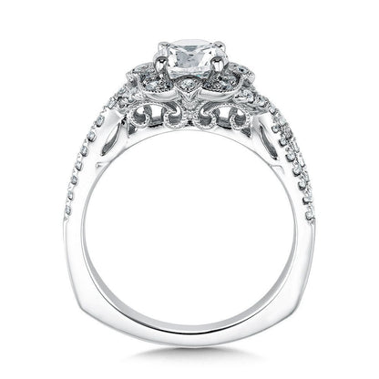 Valina Floral Shape Halo Diamond Engagement Ring R9619W
