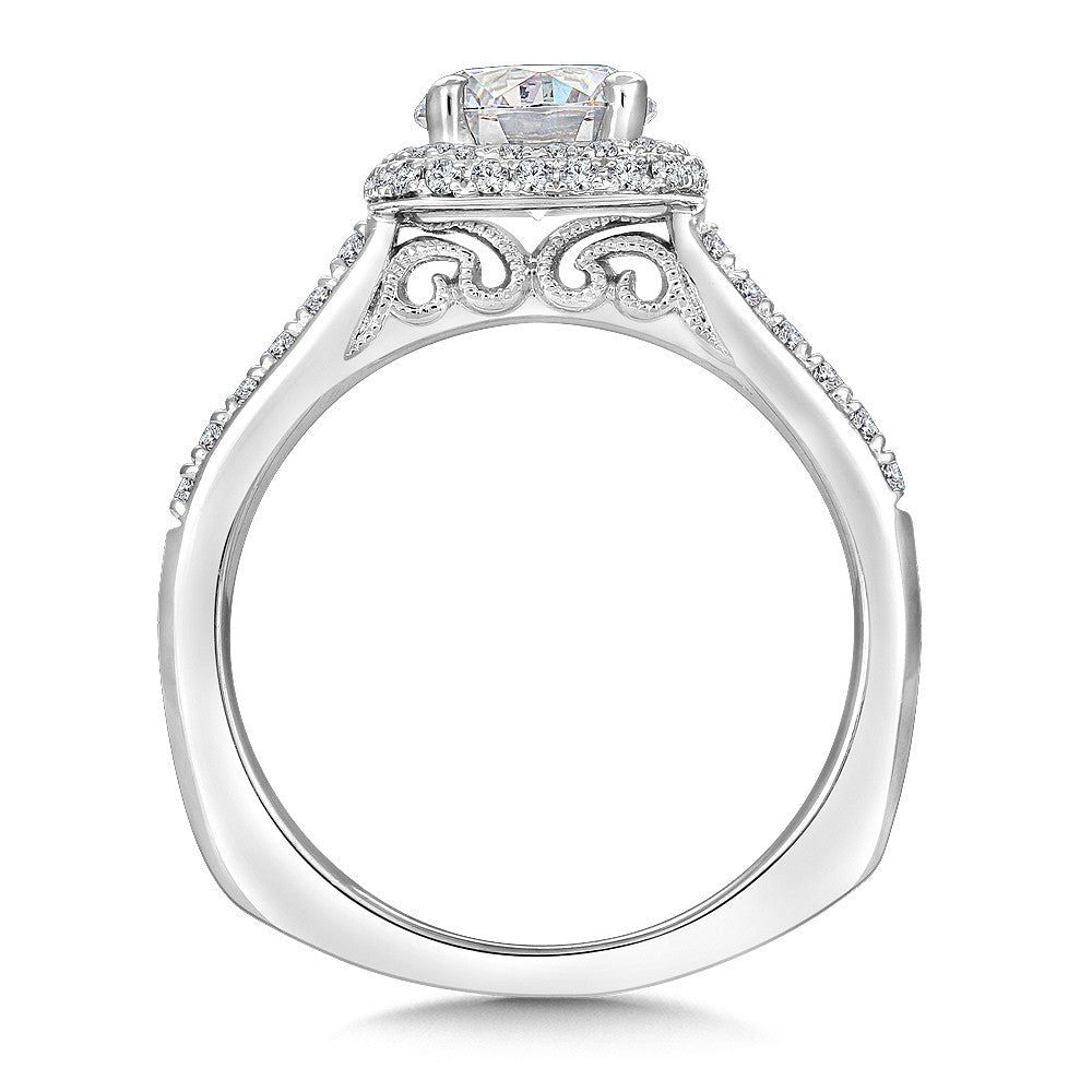 Valina Cushion Shape Halo Diamond Engagement Ring R9642W