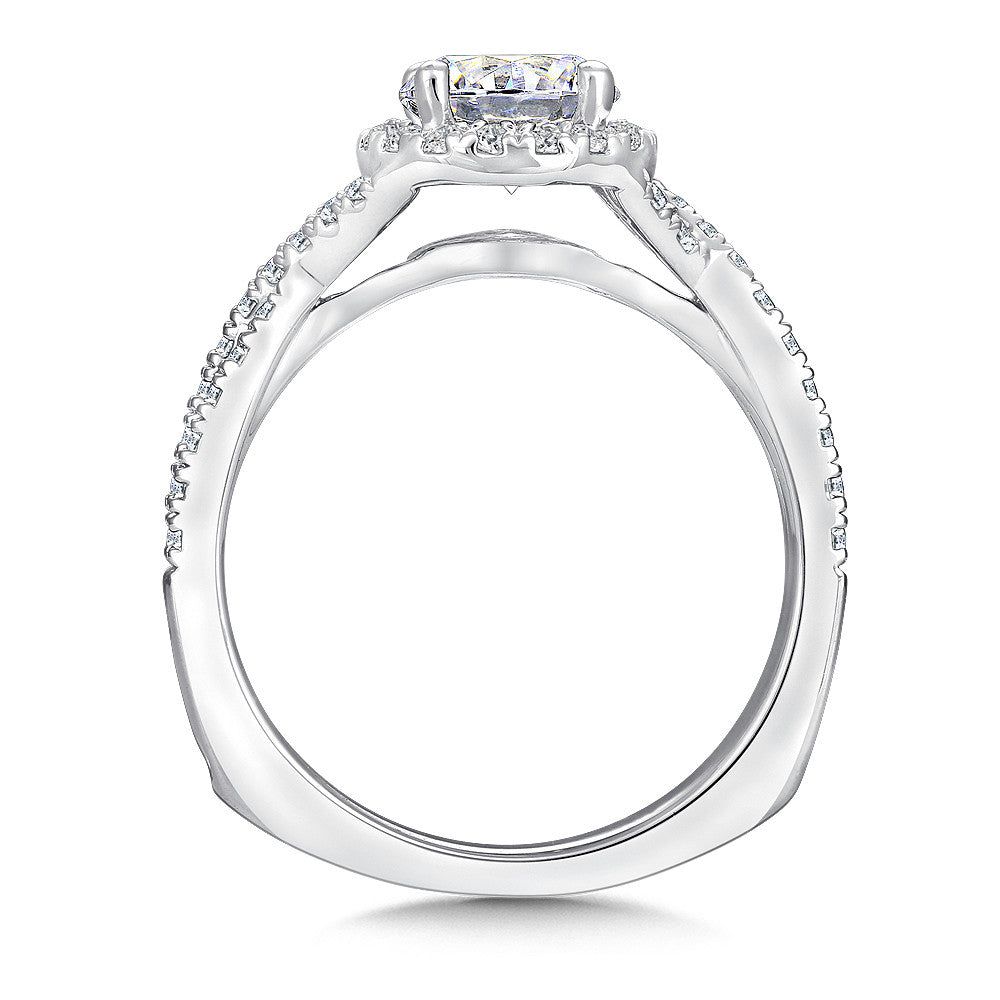 Valina Round Halo Diamond Engagement Ring R9654W