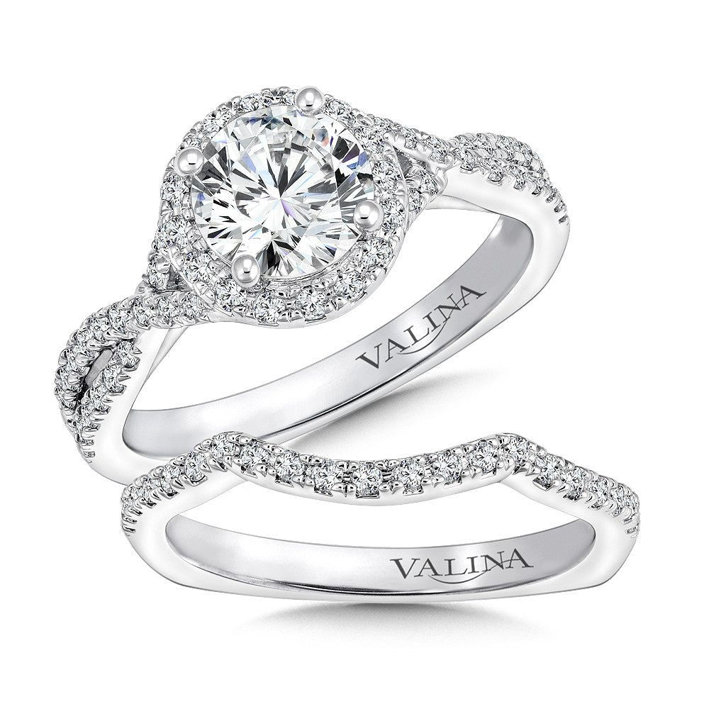 Valina Round Halo Diamond Engagement Ring R9654W