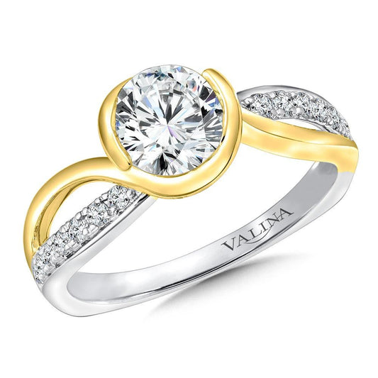 Valina Semi-Bezel Spiral Diamond Engagement Ring R9668WY