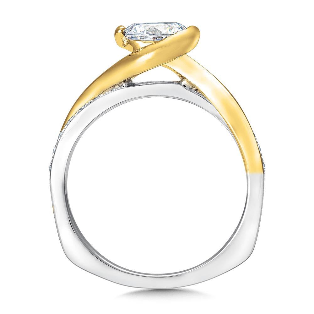 Valina Semi-Bezel Spiral Diamond Engagement Ring R9668WY