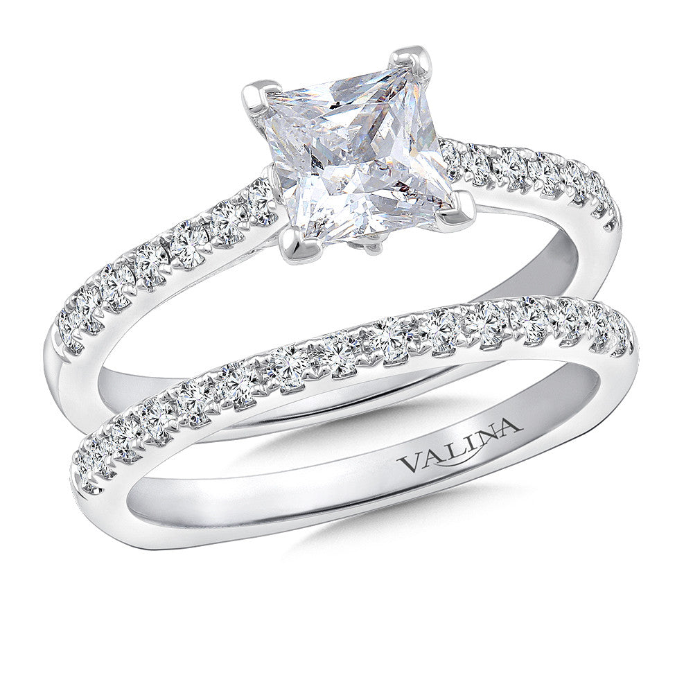Valina Princess-Cut Straight Diamond Engagement Ring R9693W