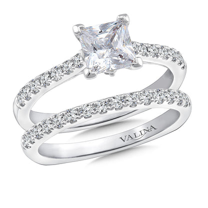 Valina Princess-Cut Straight Diamond Engagement Ring R9693W