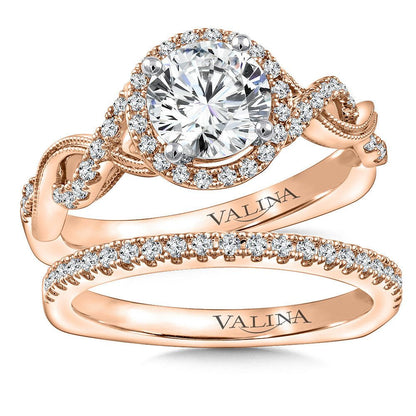 Valina Criss Cross Diamond Halo Engagement Ring R9773P