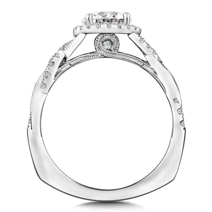 Valina Criss Cross Diamond Halo Engagement Ring R9773W