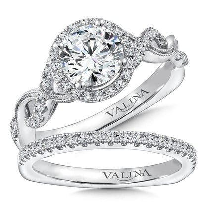 Valina Criss Cross Diamond Halo Engagement Ring R9773W
