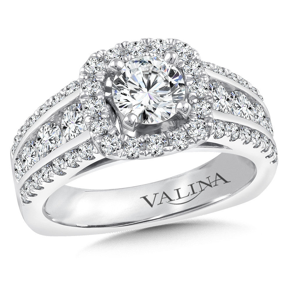 Valina Halo Engagement Ring R9853W