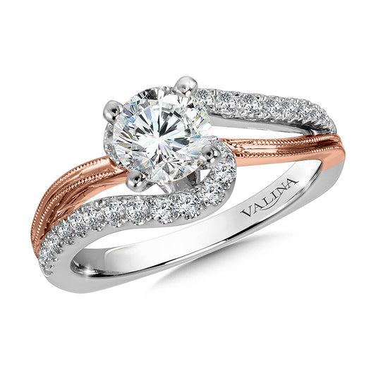 Valina Diamond Split Shank Engagement Ring R9883WP