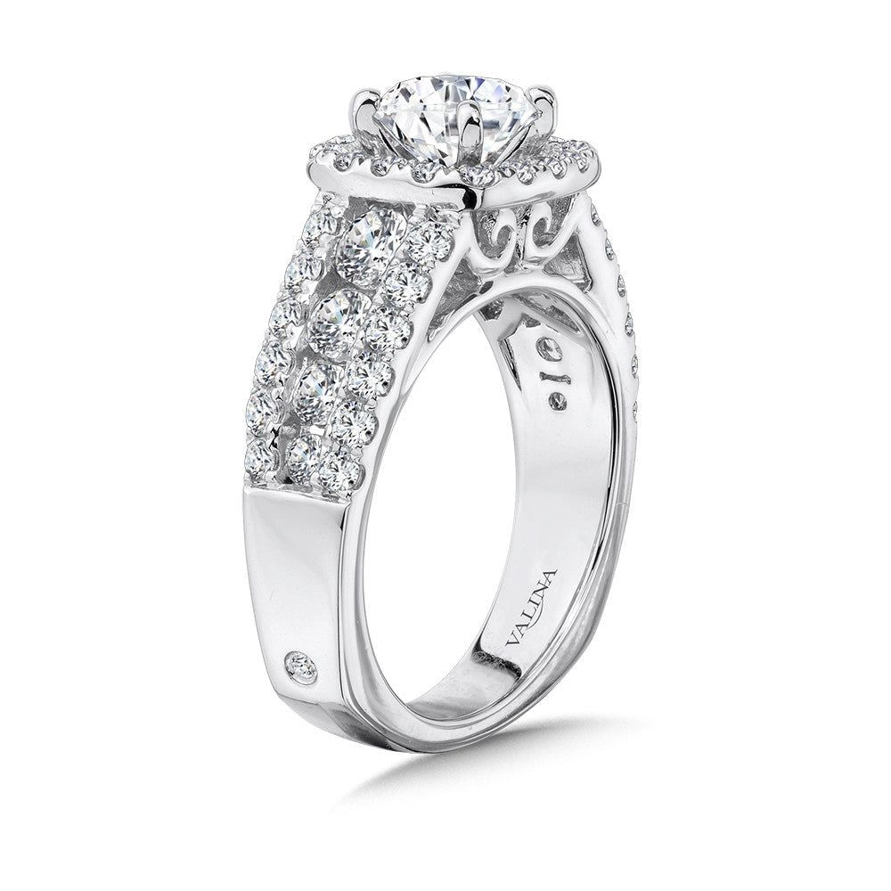 Valina Cushion Halo Engagement Ring R9941W