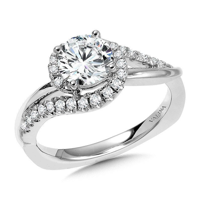 Valina Round Spiral Diamond Engagement Ring R1053W