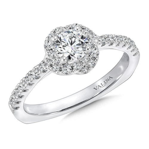 Floral Shape Halo Diamond Engagement Ring RQ9408W