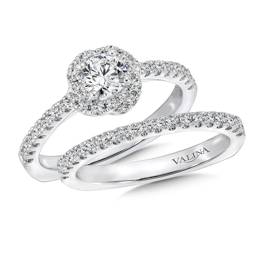 Valina Floral Shape Halo Diamond Engagement Ring RQ9408W