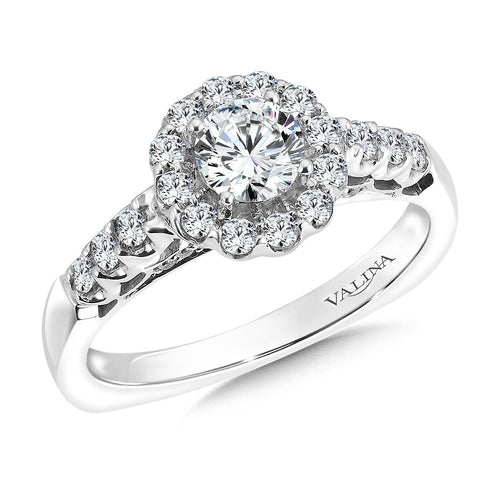 Round Halo Diamond Engagement Ring RQ9446W