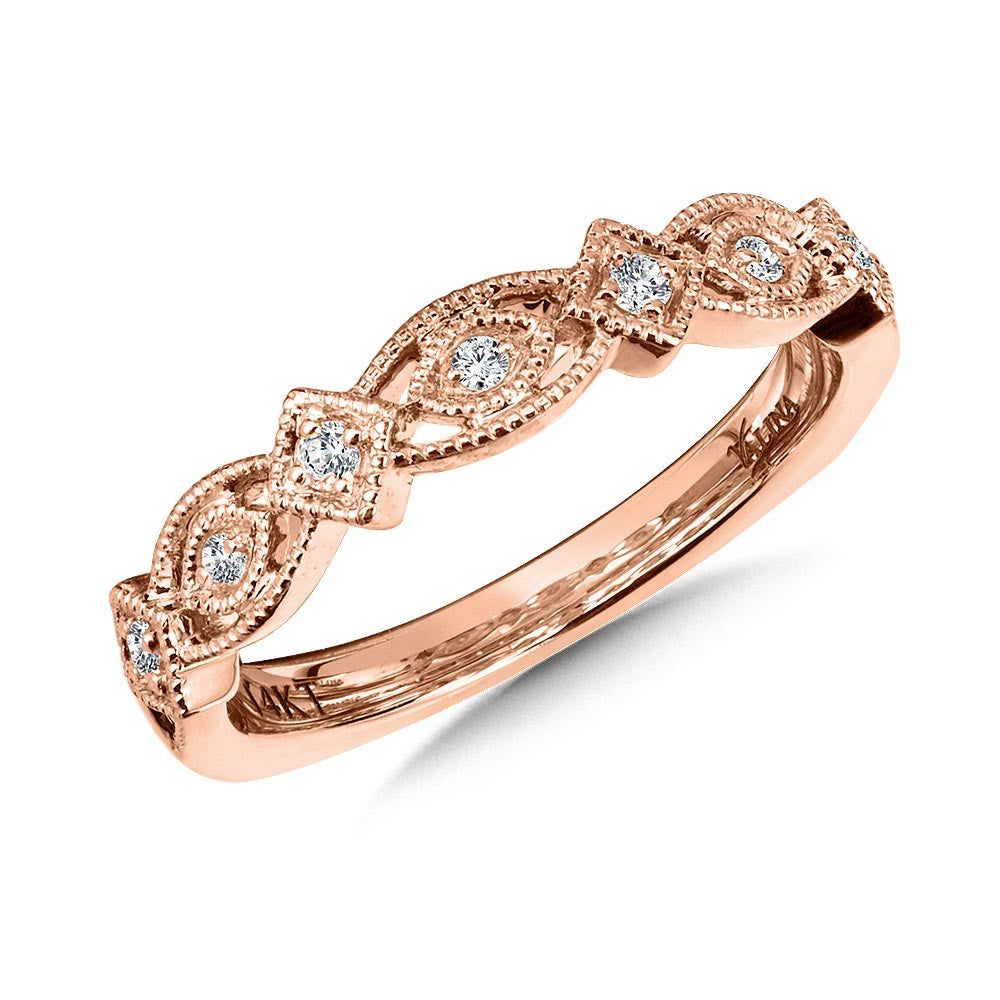 Valina Decorative Milgraine Stackable Diamond Wedding Band RS9836BP