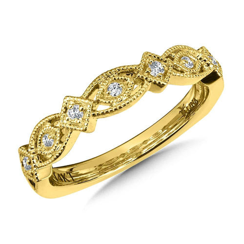 Decorative Milgraine Stackable Diamond Wedding Band RS9836BY
