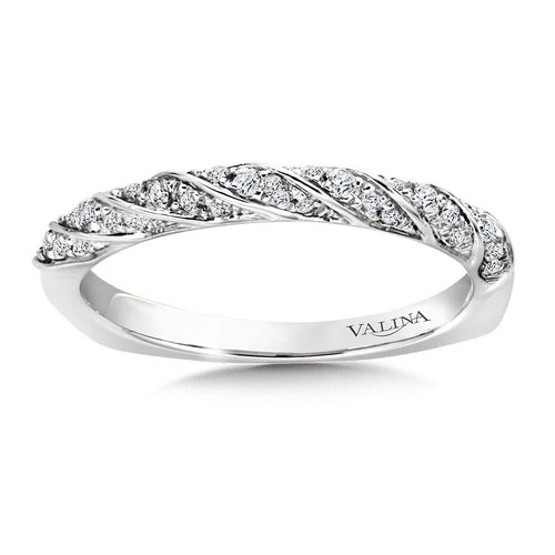 Straight Spiral Stackable Diamond Wedding Band RS9838BW