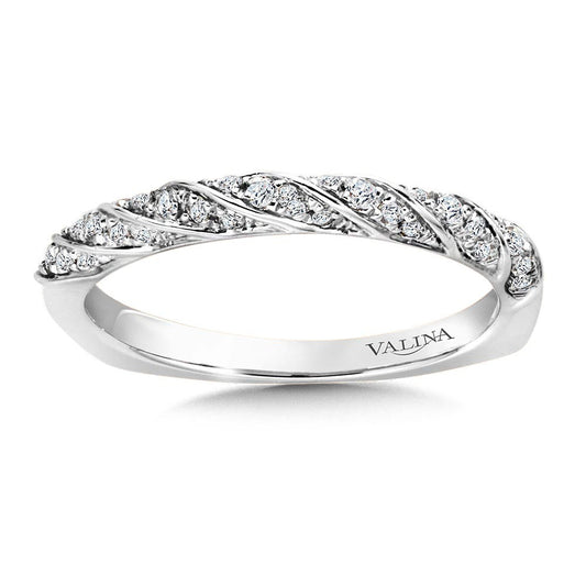 Valina Straight Spiral Stackable Diamond Wedding Band RS9838BW
