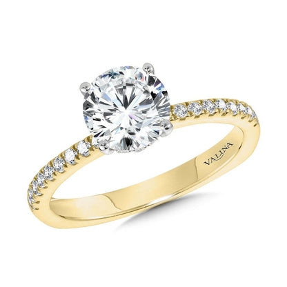 Valina Straight Hidden Halo Diamond Engagement Ring R2239Y