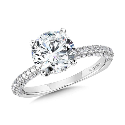 Valina Three-Row Pave-Illusion & Hidden Halo Diamond Engagement Ring R2244W