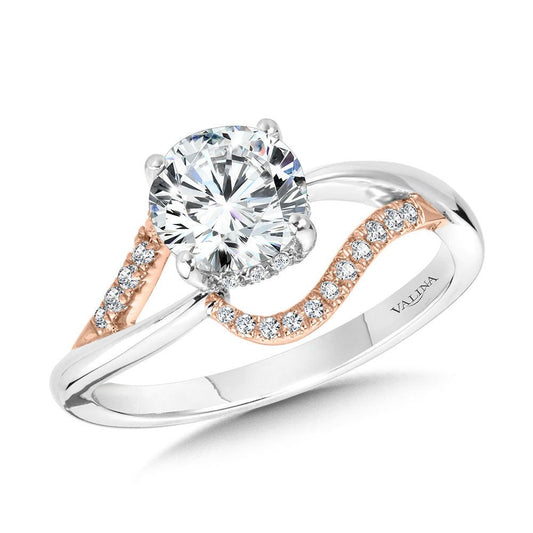 Valina Two-Tone Split Shank & Bypass Diamond Engagement Ring R2287WP-SR