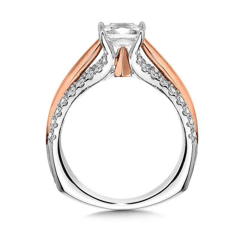 Valina Princess-Cut Dual-Tone Diamond Engagement Ring R1059WP