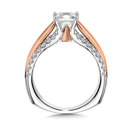 Valina Princess-Cut Dual-Tone Diamond Engagement Ring R1059WP