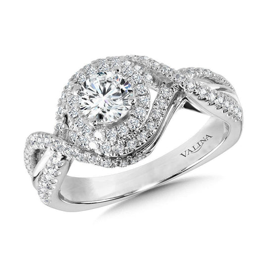 Valina Crisscross Diamond Triple-Halo Engagement Ring R1100W
