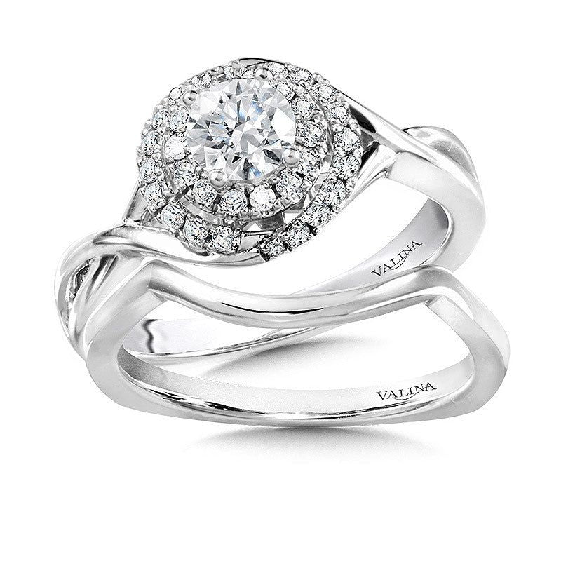 Valina Double Halo Engagement Ring R1055W