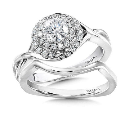 Valina Double Halo Engagement Ring R1055W