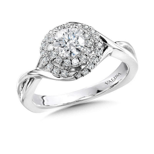 Valina Double Halo Engagement Ring R1055W